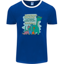 Grandma-saurus Funny Dinosaur Grandkids Mens Ringer T-Shirt FotL Royal Blue/White