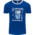 Technically the Glass is Always Full Science Nerd Mens Ringer T-Shirt FotL Royal Blue/White