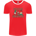 Three Christmas Gnomes Funny Xmas Mens Ringer T-Shirt FotL Red/White