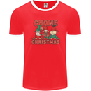 Three Christmas Gnomes Funny Xmas Mens Ringer T-Shirt FotL Red/White