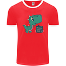 T-Rex Whats Up Mens Ringer T-Shirt FotL Red/White