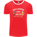 Billiards and Beer That's Why I'm Here Mens Ringer T-Shirt FotL Red/White