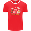 Billiards and Beer That's Why I'm Here Mens Ringer T-Shirt FotL Red/White