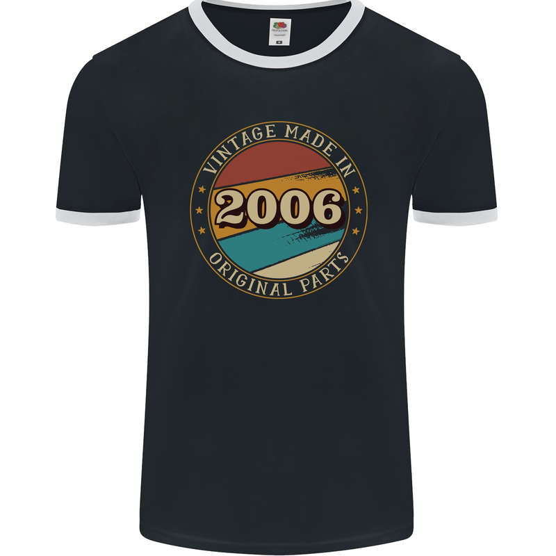 17th Birthday  Vintage Made In 2006 Mens Ringer T-Shirt FotL Black/White