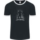 Hairy Christmas Bigfoot Yeti Xmas Mens Ringer T-Shirt FotL Black/White