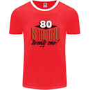 80th Birthday 80 is the New 21 Funny Mens Ringer T-Shirt Red/White