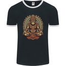 Monkey Guardian Religion Meditaition Yoga Mens Ringer T-Shirt FotL Black/White