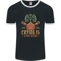 Playing Games RPG Role Crying Free Action Mens Ringer T-Shirt FotL Black/White