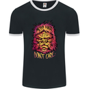 Bigfoot Messy Hair Don't Care Funny Mens Ringer T-Shirt FotL Black/White