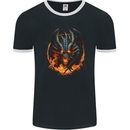 Fantasy Fire Dragon 1 Mens Ringer T-Shirt FotL Black/White