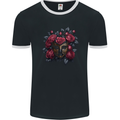 A Chinese Mask With Roses Gothic Goth Mens Ringer T-Shirt FotL Black/White