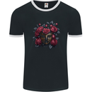 A Chinese Mask With Roses Gothic Goth Mens Ringer T-Shirt FotL Black/White
