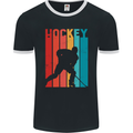 A Retro Ice Hockey Player Mens Ringer T-Shirt FotL Black/White