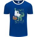 T-Rex RAWR I Mean Booo Halloween Dinosaur Mens Ringer T-Shirt FotL Royal Blue/White