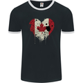 Love Canada Flag Canadian Day Football Mens Ringer T-Shirt FotL Black/White