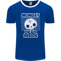 Monday Dead Inside Work Skull Mens Ringer T-Shirt FotL Royal Blue/White