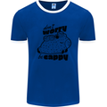 Cappybara Dont Worry Be Cappy Mens Ringer T-Shirt Royal Blue/White