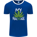 Weed My HealTHCare Cannabis Funny THC Mens Ringer T-Shirt FotL Royal Blue/White