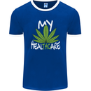 Weed My HealTHCare Cannabis Funny THC Mens Ringer T-Shirt FotL Royal Blue/White