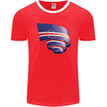 Curled Cape Verde Flag Verdean Day Football Mens Ringer T-Shirt FotL Red/White