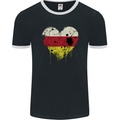 Love Flag South Ossetia Football Mens Ringer T-Shirt FotL Black/White