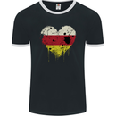 Love Flag South Ossetia Football Mens Ringer T-Shirt FotL Black/White