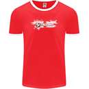 England Flag Football Mens Ringer T-Shirt FotL Red/White