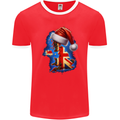 Christmas Great Britain UK Union Jack Xmas Flag Mens Ringer T-Shirt FotL Red/White