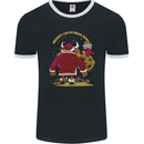 Christmas Crypto Bull Xmas Cryptocurrency Mens Ringer T-Shirt FotL Black/White