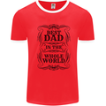 Fathers Day Best Dad in the Word Mens Ringer T-Shirt Red/White