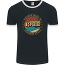 35th Birthday  Vintage Made In 1988 Mens Ringer T-Shirt FotL Black/White
