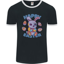 Happy Easter Bunny Mens Ringer T-Shirt FotL Black/White
