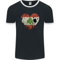 Love Lebanon Flag Lebanese Day Football Mens Ringer T-Shirt FotL Black/White