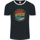 55th Birthday  Vintage Made In 1968 Mens Ringer T-Shirt FotL Black/White