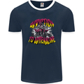 Quad Biking Adrenaline ATV Biker Off Road Mens Ringer T-Shirt FotL Navy Blue/White