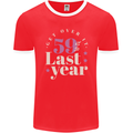 Funny 60th Birthday 59 is So Last Year Mens Ringer T-Shirt FotL Red/White