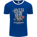 Roller Skate Retro Skating Boots Mens Ringer T-Shirt FotL Royal Blue/White