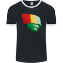 Curled Guinea Flag Guinean Day Football Mens Ringer T-Shirt FotL Black/White