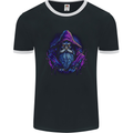 A Fantasy Wizard Owl Mens Ringer T-Shirt FotL Black/White