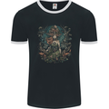 Queen of Nature Fantasy Pagan Mens Ringer T-Shirt FotL Black/White
