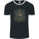 Queen of Nature Fantasy Pagan Mens Ringer T-Shirt FotL Black/White
