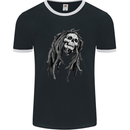 Reggae Music Skull Jamaica Mens Ringer T-Shirt FotL Black/White
