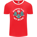 Funny Weed Hanging With My Buds Cannabis Mens Ringer T-Shirt FotL Red/White