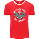 Funny Weed Hanging With My Buds Cannabis Mens Ringer T-Shirt FotL Red/White