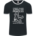 Funny This Princess Wears Ice Skates Skater Mens Ringer T-Shirt FotL Black/White