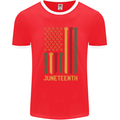 Juneteenth Black Lives Matter USA Flag Mens Ringer T-Shirt Red/White