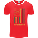 Juneteenth Black Lives Matter USA Flag Mens Ringer T-Shirt Red/White