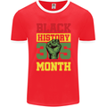 Black History Month Lives Matter Mens Ringer T-Shirt FotL Red/White