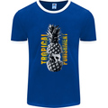 Tropical Punishment Pineapple Skull Mens Ringer T-Shirt FotL Royal Blue/White
