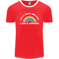 Hello Mama & Papa Im a Gaysian LGBT Mens Ringer T-Shirt FotL Red/White